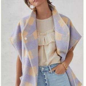 NEW! Anthropologie Plaid Capelet / Vest - Sold Out